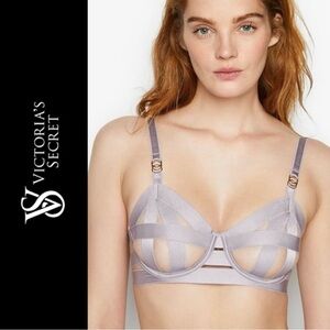 NWT Victoria’s Secret Luxe Lingerie Unlined Strappy Demi Bra 34C